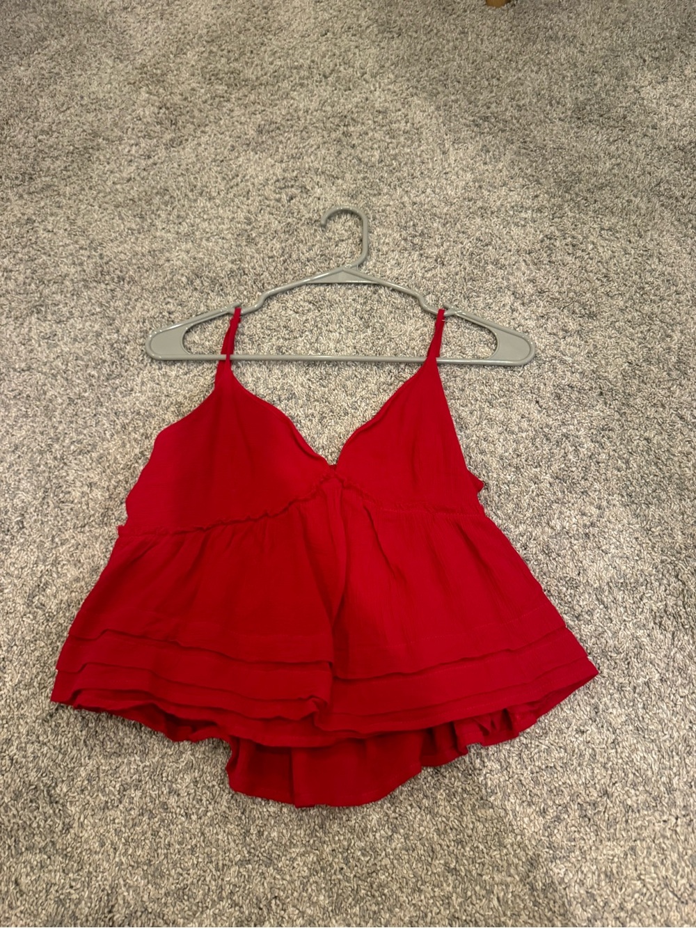 Altar'd State Red Tiered Spaghetti Strap Camisole
